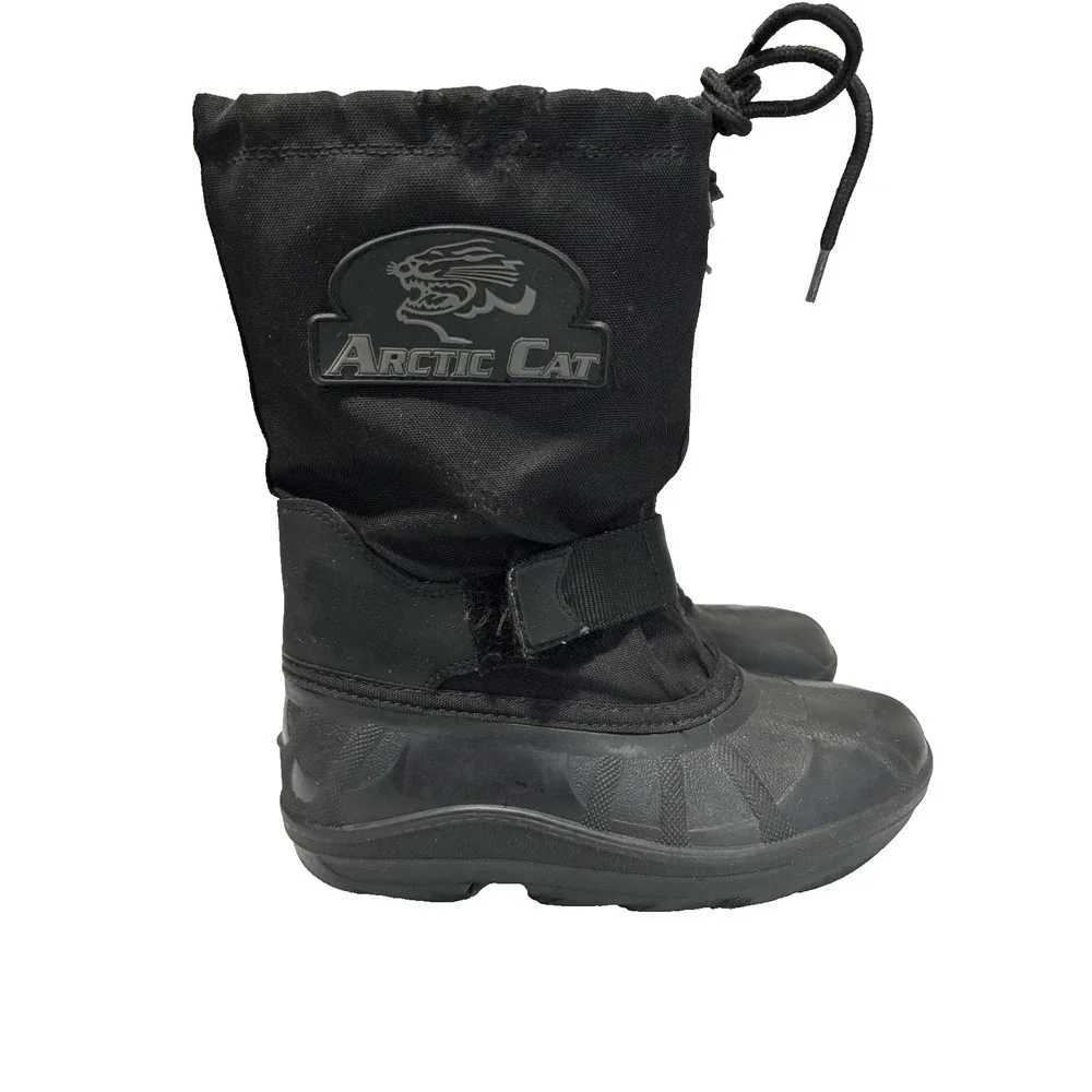 Arctic Cat Kids 2 Insulated Snowmobile Winter Outdoor Boots Black Waterproof‎